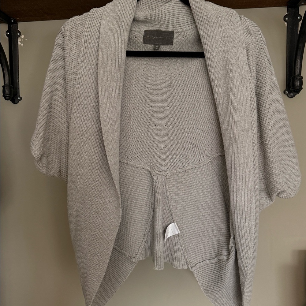 Women's Gray Open-Front Sweater